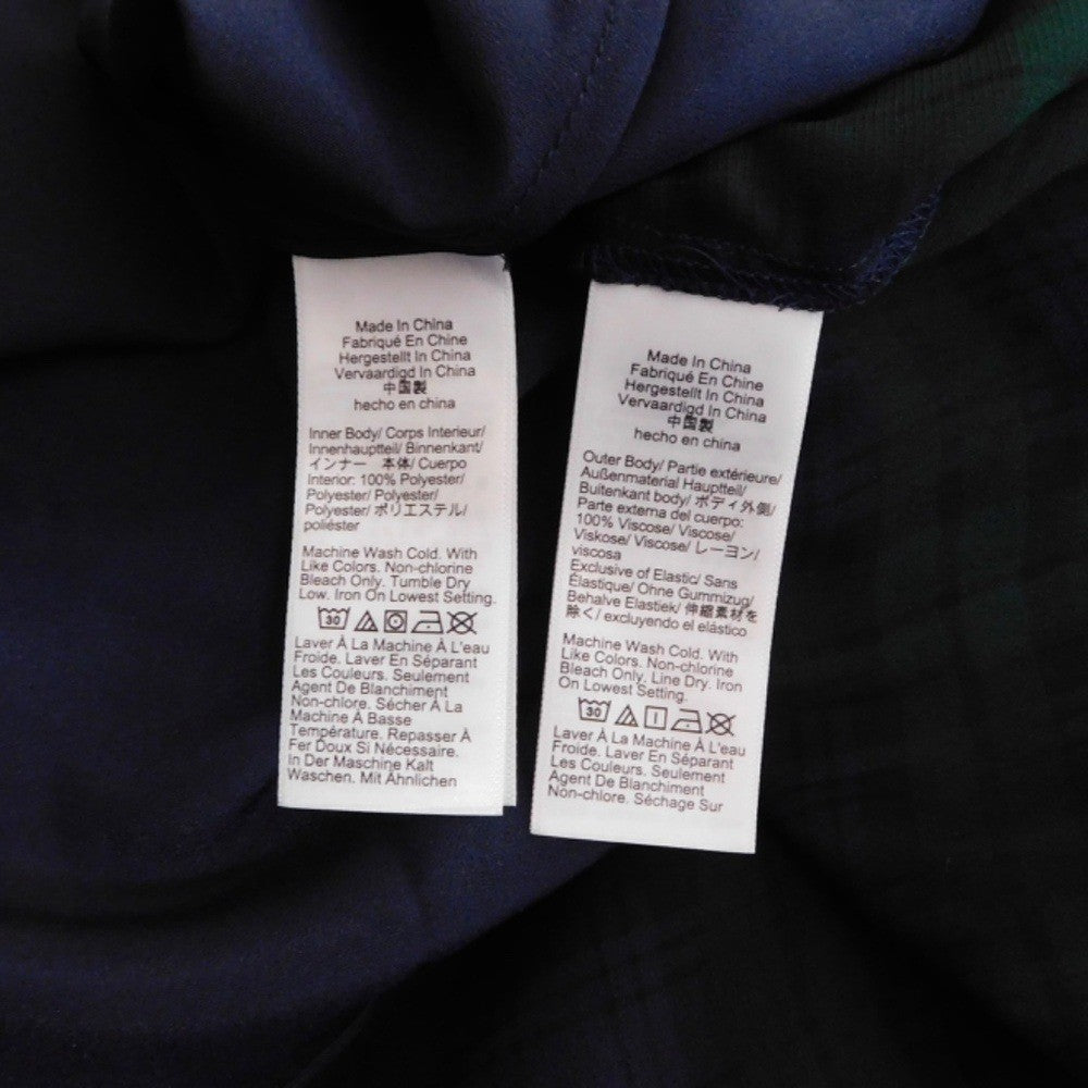 NEW!! J. CREW Chiffon Shirred-Waist Top Black Watch Tartan Plaid Copper Green 00