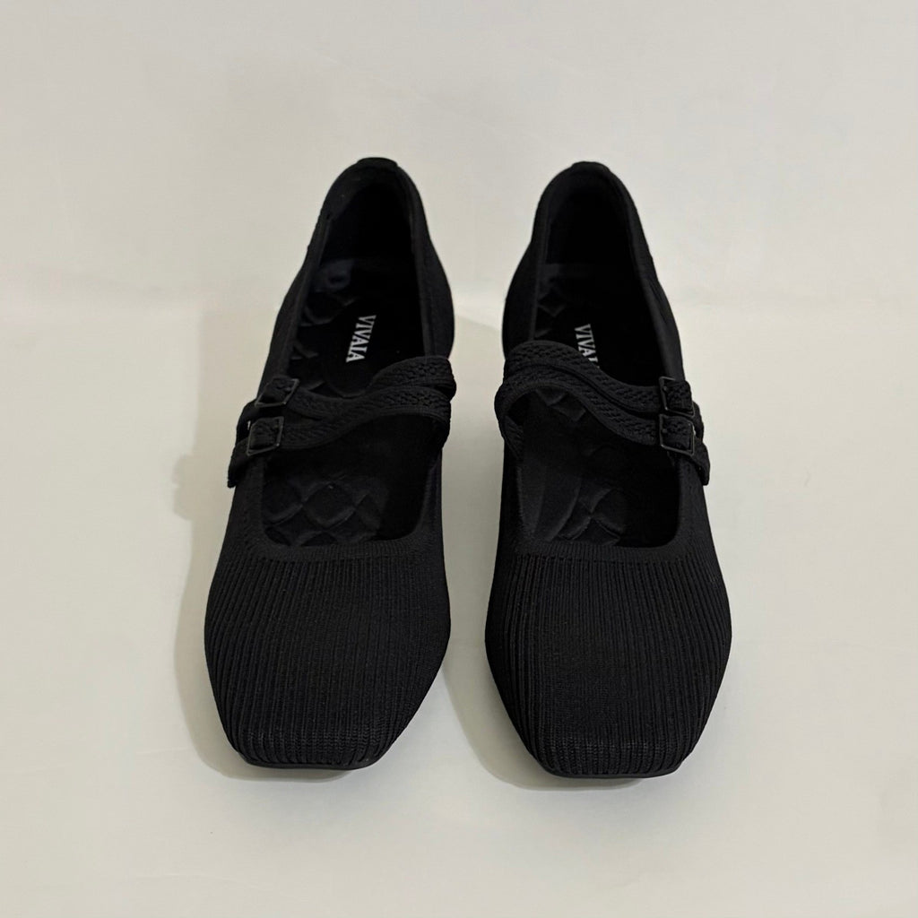 VIVAIA Mary Jane Knit Heels Black Eco Friendly Comfort Work Shoe 41.5 US 10