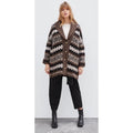 ZARA Fairisle Wool Mohair Cardigan Sweater Oversized Jacquard Knit Shawl Medium