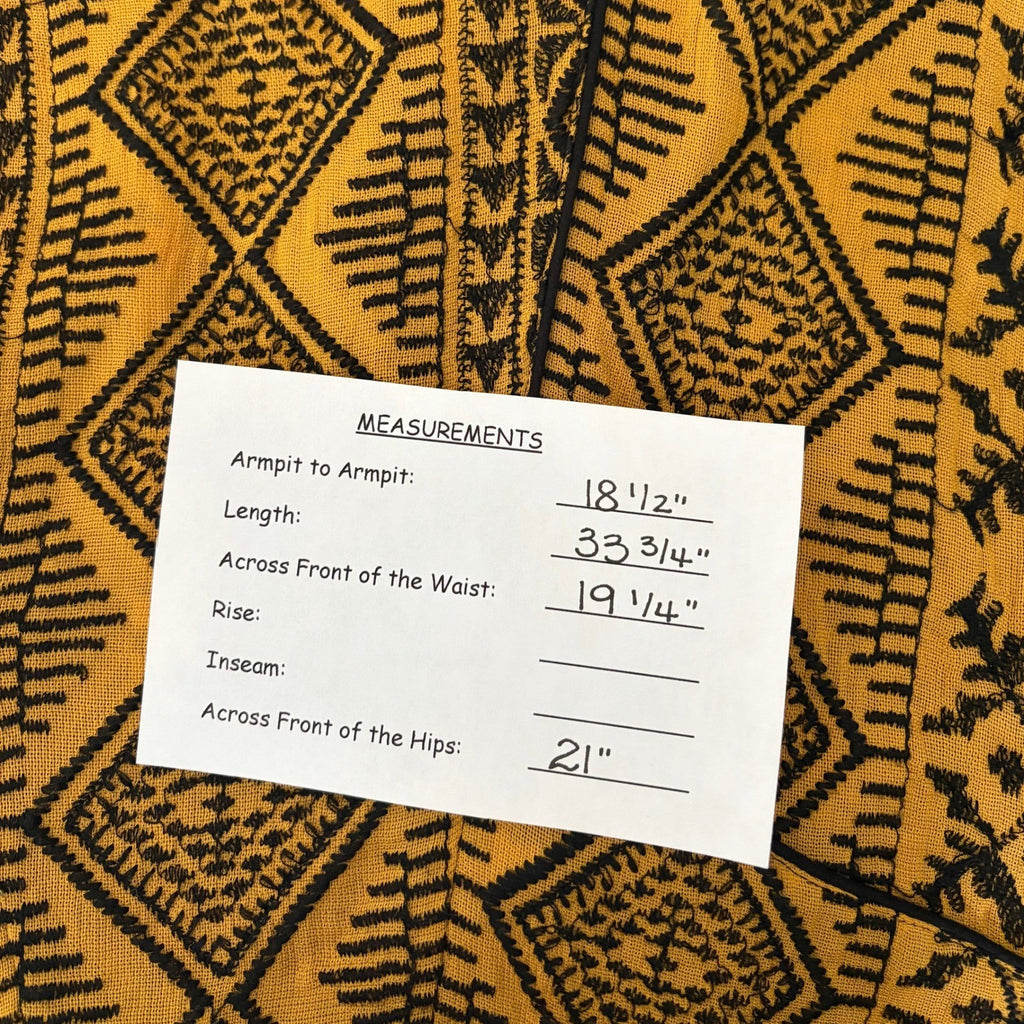 BA&SH Mara Embroidered Geometric Drop Waist Dress Golden Yellow Size 2 / Medium