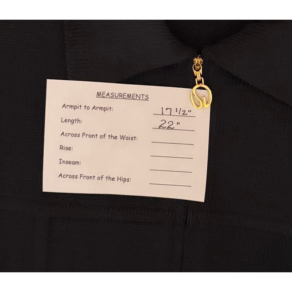 ST. JOHN Basics Solid Black Knitwear Knit Zipper Classic Timeless Office Size 4