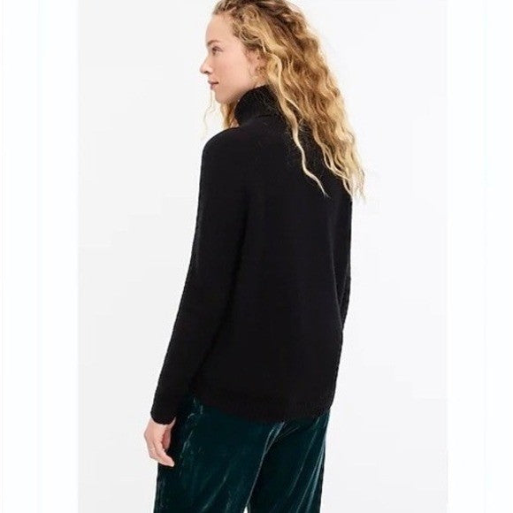 J. CREW Turtleneck Sweater Supersoft Yarn Solid Black Wool Alpaca Knit X-Small