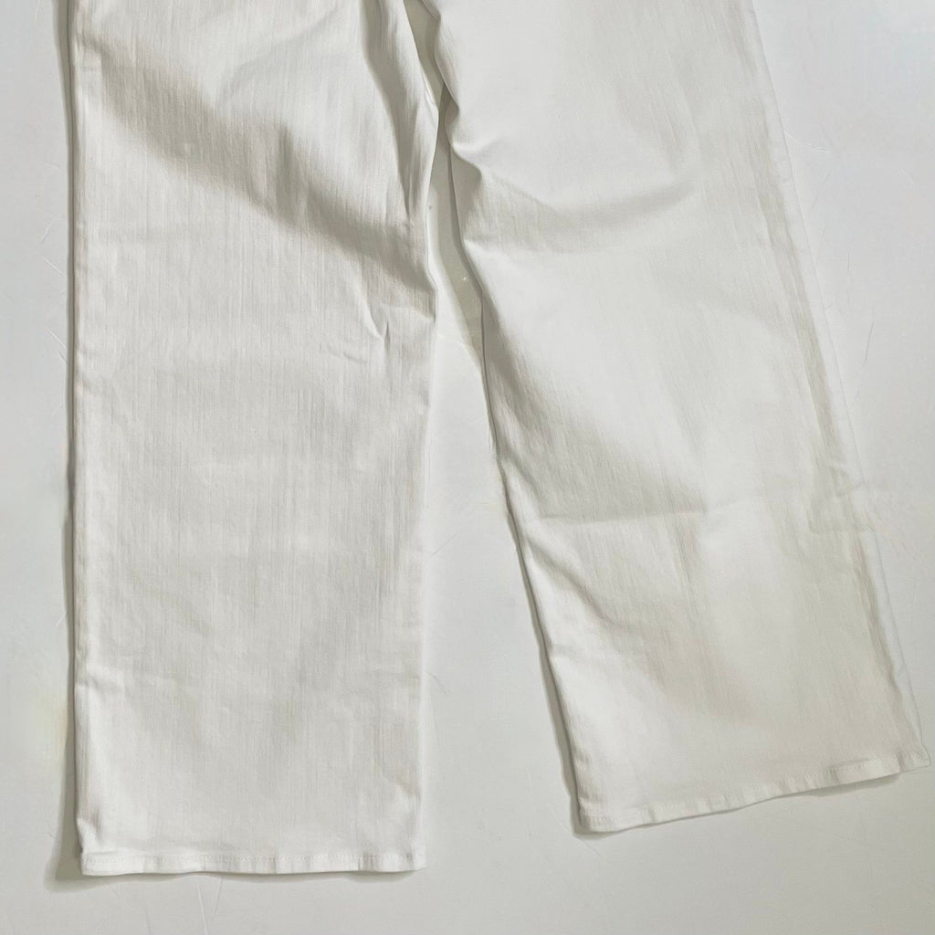 NWT!! J. CREW Slim Wide Jeans Stacked Buttons Solid White Size 29 Petite 29P