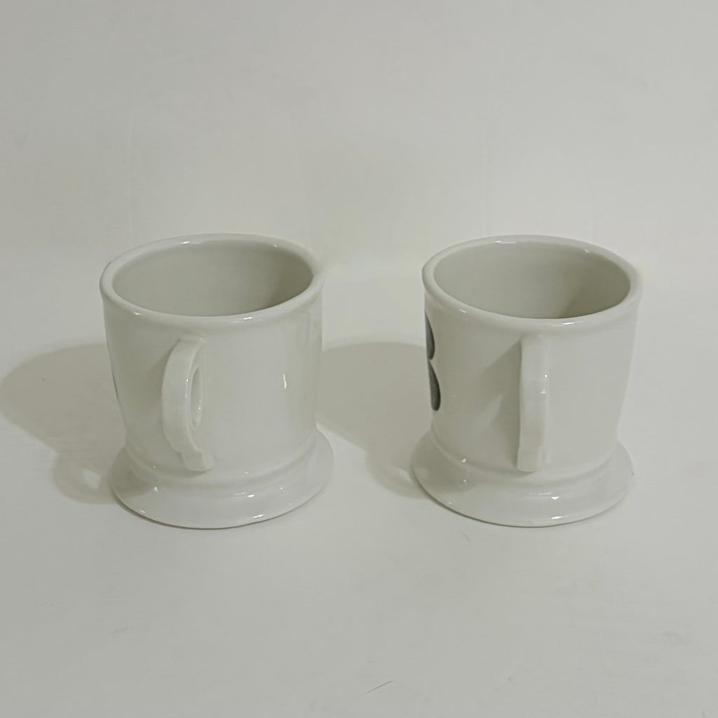 ANTHROPOLOGIE Set of Two 2 Letter "B" Monogram Mugs Coffee Tea Farmhouse B