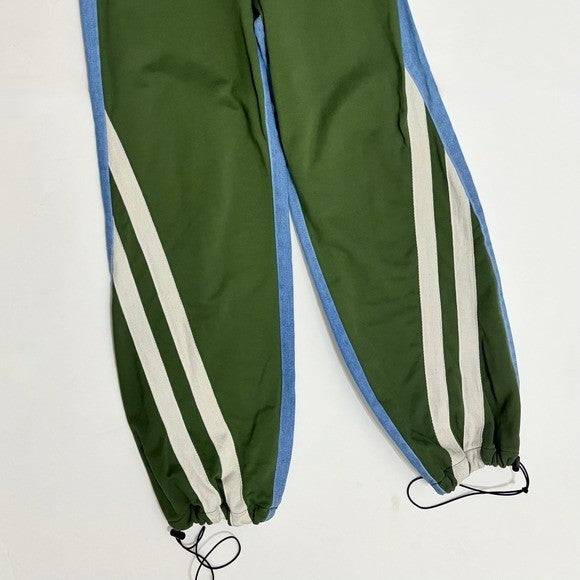 AUSTIN LANDING Sporty Jogger Jeans Green Stripes Denim Back Size 5 Juniors Small