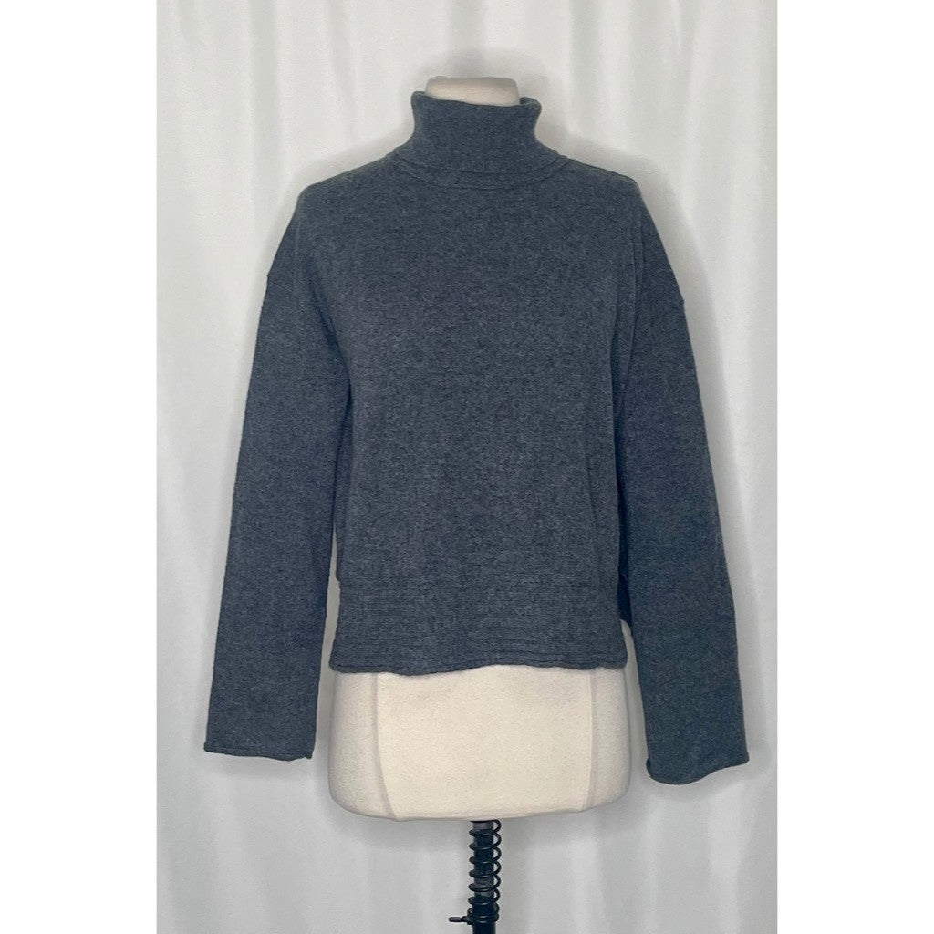 Inhabit NHBT Cashmere Rib Hem Turtleneck Sweater Charcoal Gray Size P X-Small