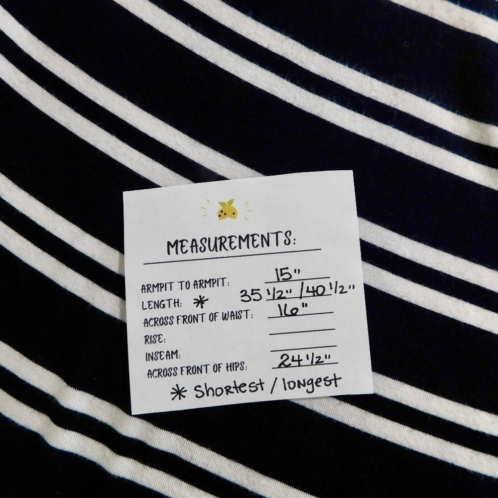 Anthropologie MAEVE Navy Blue White Striped Turtleneck Jersey Knit Dress Small