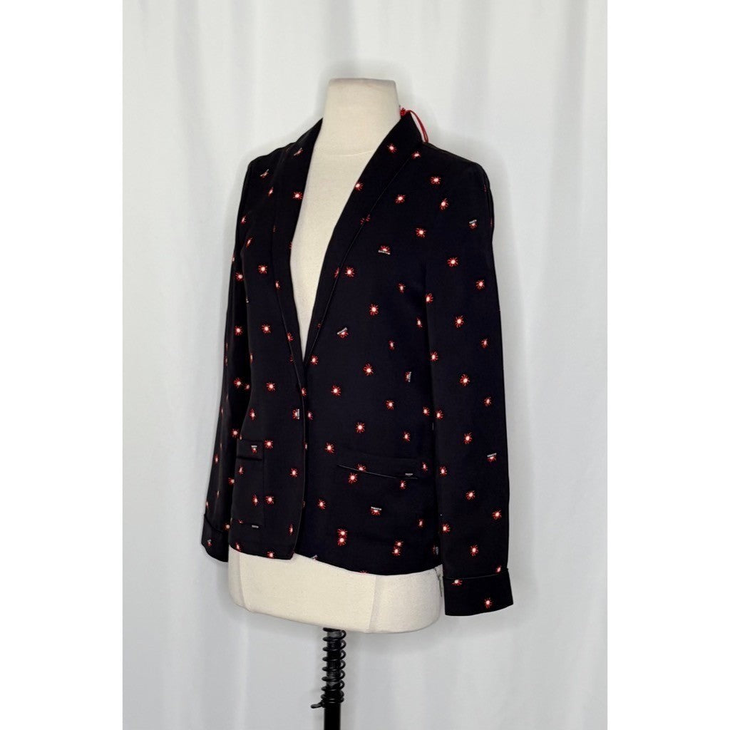 NWT!! SCOTCH & SODA Allover Sun Print Blazer Black Single Button Pockets X-Small
