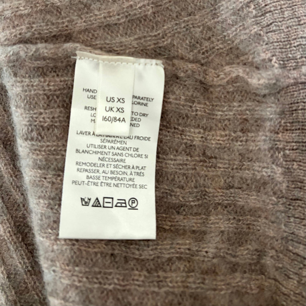 FREE PEOPLE Elias Cashmere Sweater Cropped Pullover Taupe Knitwear X-Small