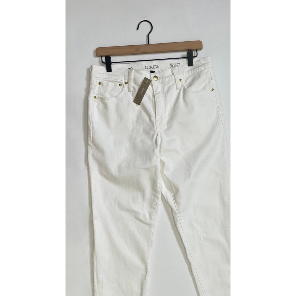 NWT!! J. CREW White Slim Jeans '03 2003 Stretch Solid White High Rise Size 29