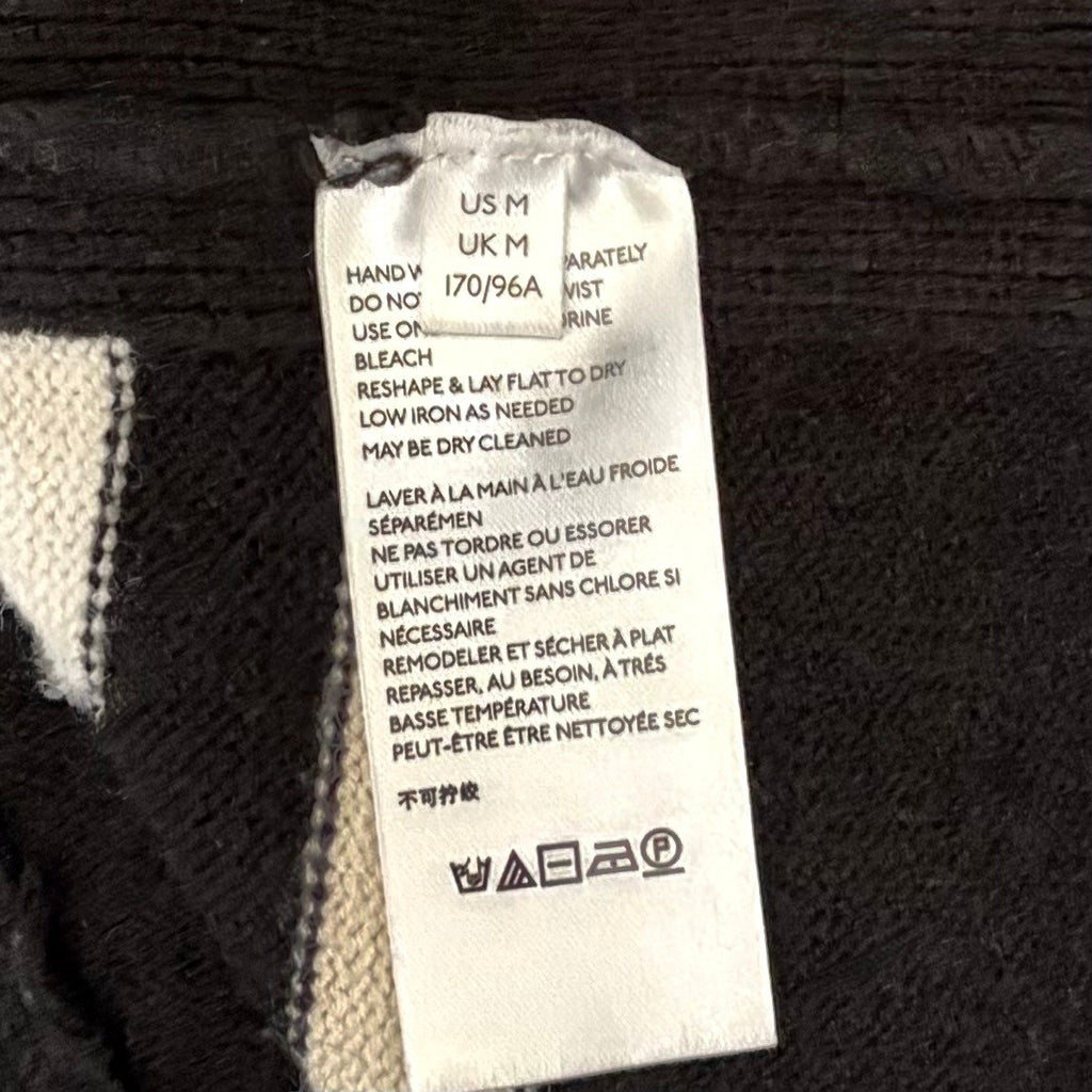 ANTHROPOLOGIE Rebekah Sweater Black White Stripe Tunic Pullover Knitwear Medium
