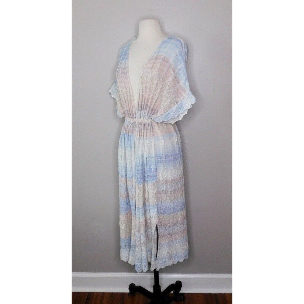 Anthropologie KNITTED & KNOTTED Pastel Ombré Beach Duster Cardigan Medium Petite