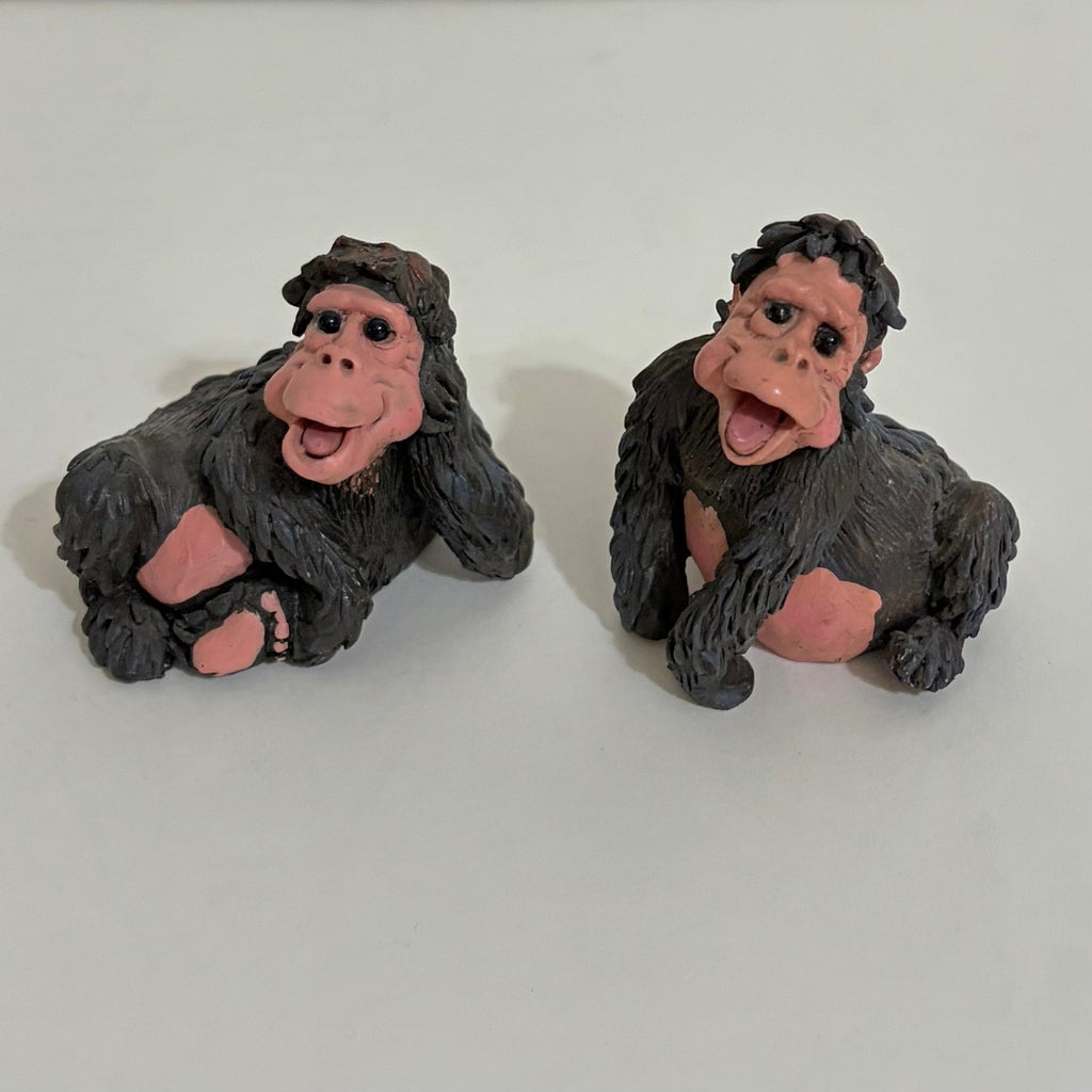 Vintage Pete Apsit NOAH'S ARK Set Two 2 Gorillas Apes Gordo Gouda Animal Figures