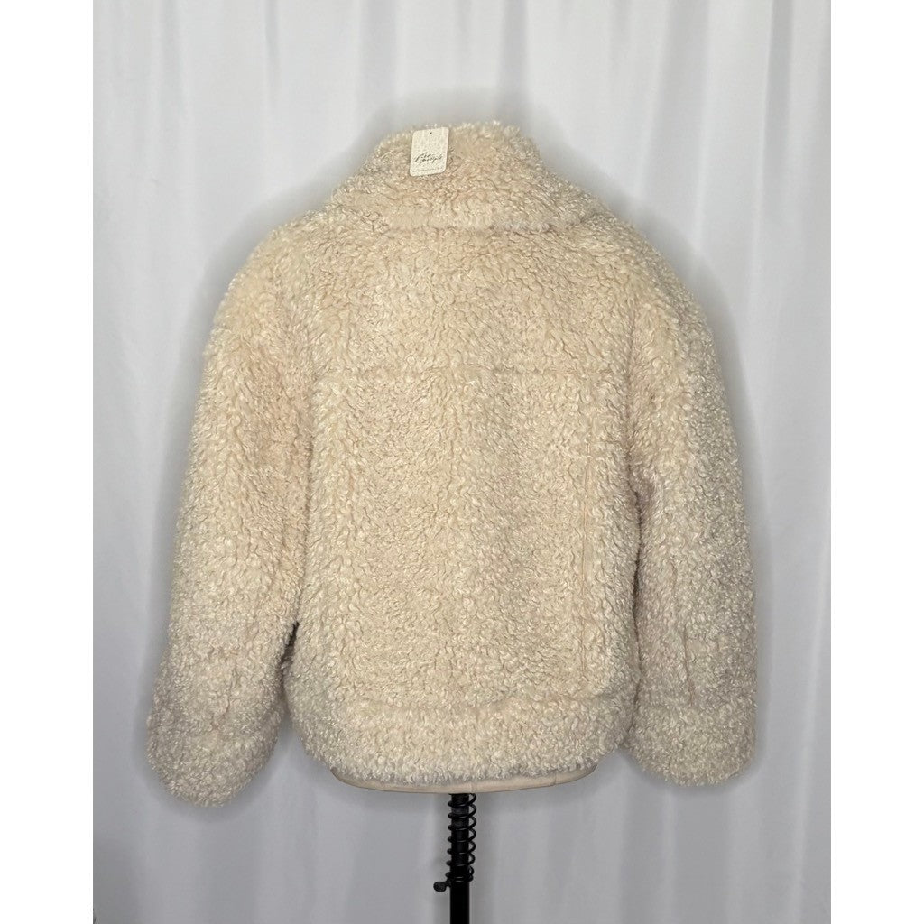 NWT!! FREE PEOPLE Jolie Teddy Coat Faux Fur Oversized Bohemian Outdoors Medium