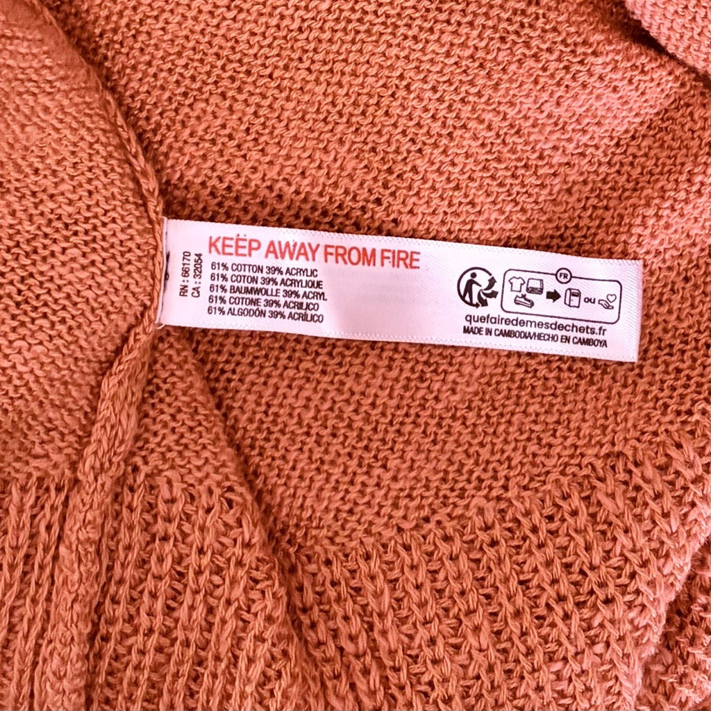 FREE PEOPLE Free-est V Neck Pullover Sweater Orange Knitwear Boho Bohemian Small