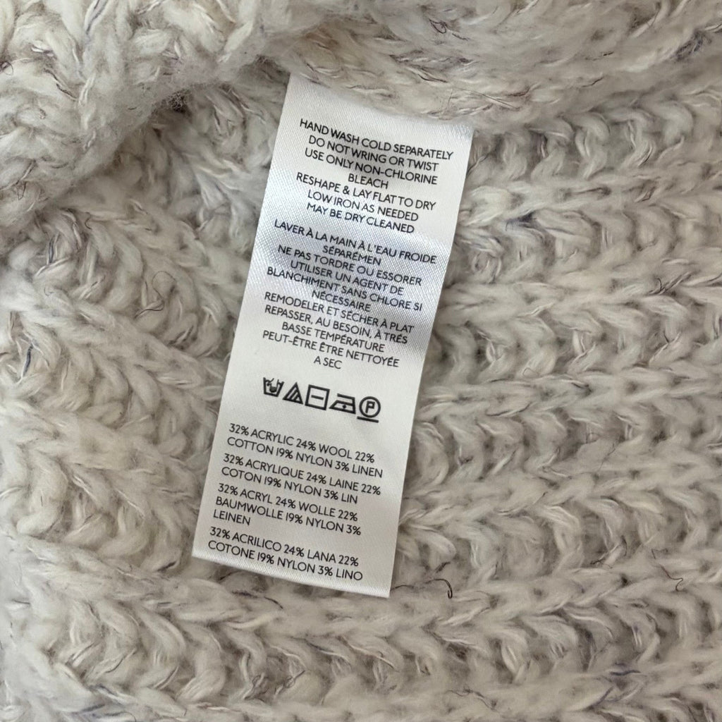 Anthropologie PILCRO Textured Tunic Sweater Gray Marled Knit Wool Linen Medium