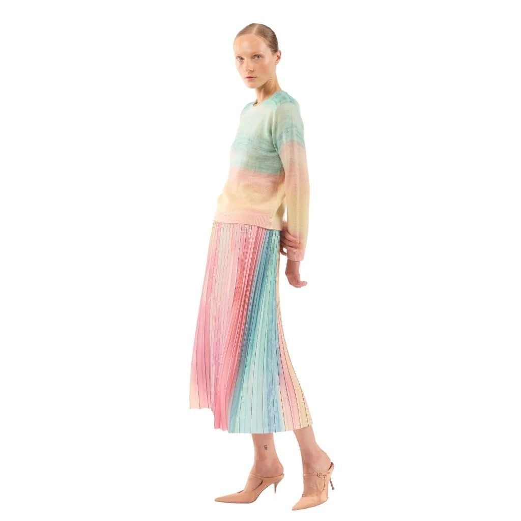 LE SUPERBE Sparkling Surf Jumper Sweater Cashmere Wool Sunset Ombré X-Small