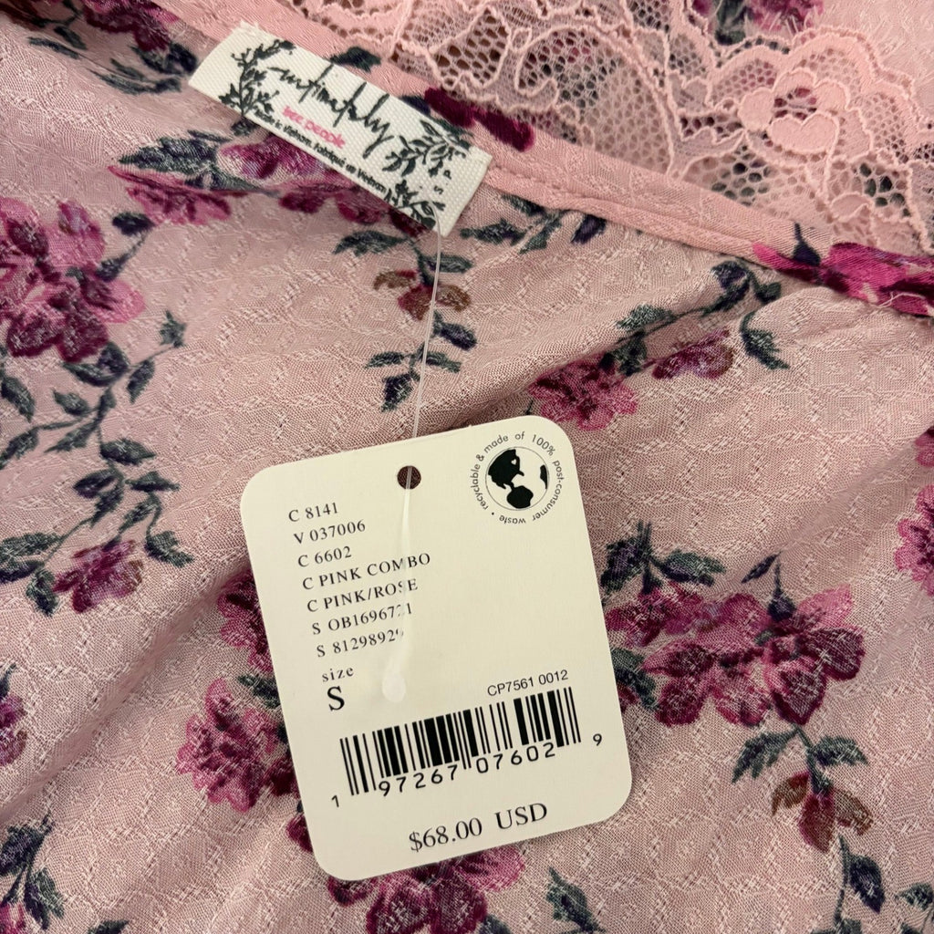 NWT!! FREE PEOPLE Intimately Take It Away Floral Bodysuit Lace Ruffled Small