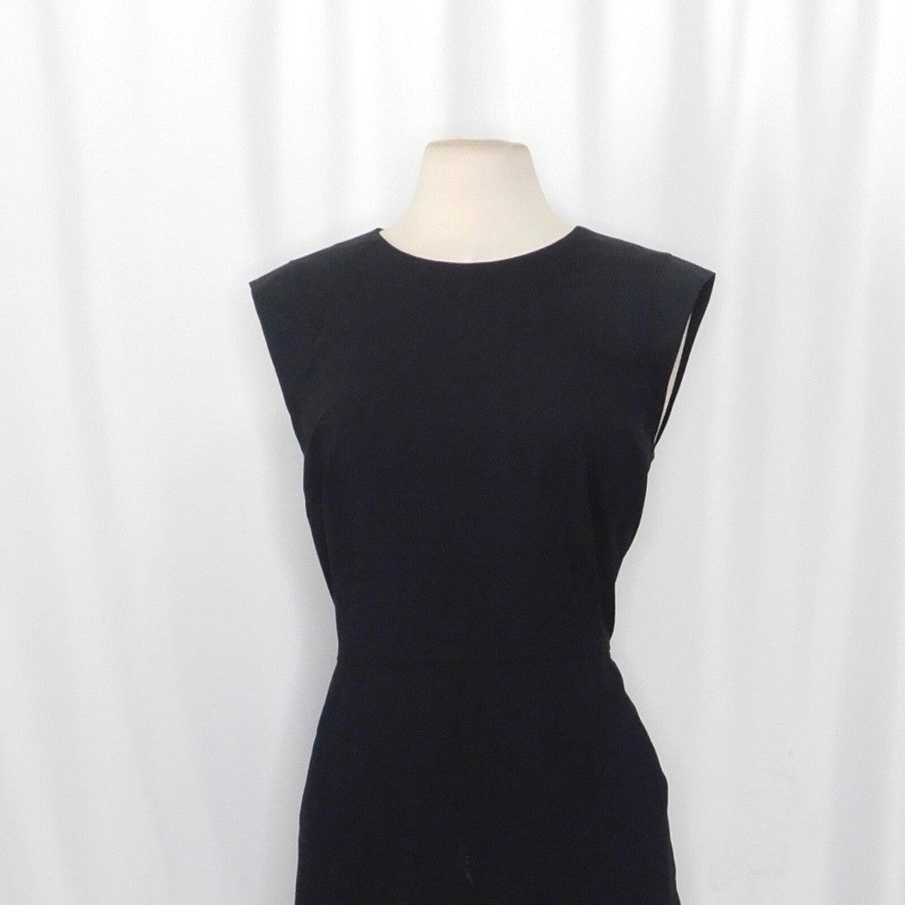 NWT!! J. CREW New Resume Tollegno Italian Wool Dress Solid Black Sheath Preppy 8