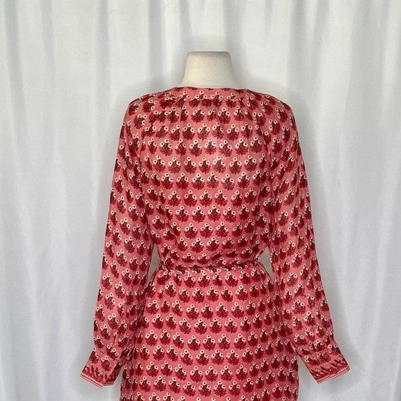 NWT!! J. CREW Cabana Mini Dress Block Print Ramie Coral Multi Cover Up XX-Small
