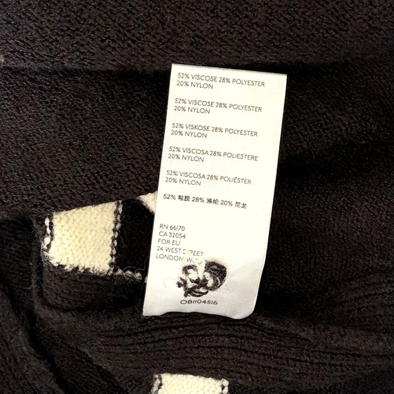 ANTHROPOLOGIE Rebekah Sweater Black White Stripe Tunic Pullover Knitwear Medium