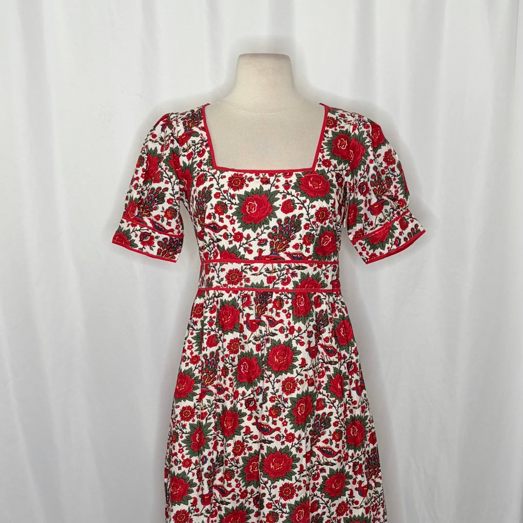 NWT!! Tuckernuck PINK CITY PRINTS Peony Bird Evelyn Dress Floral Maxi X-Small
