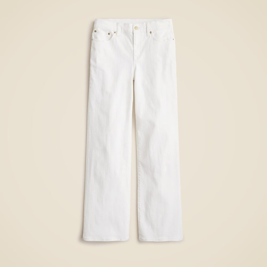 NWT!! J. CREW Lower Rise Full Length Slim Wide Jeans Solid White 27P 27 Petite