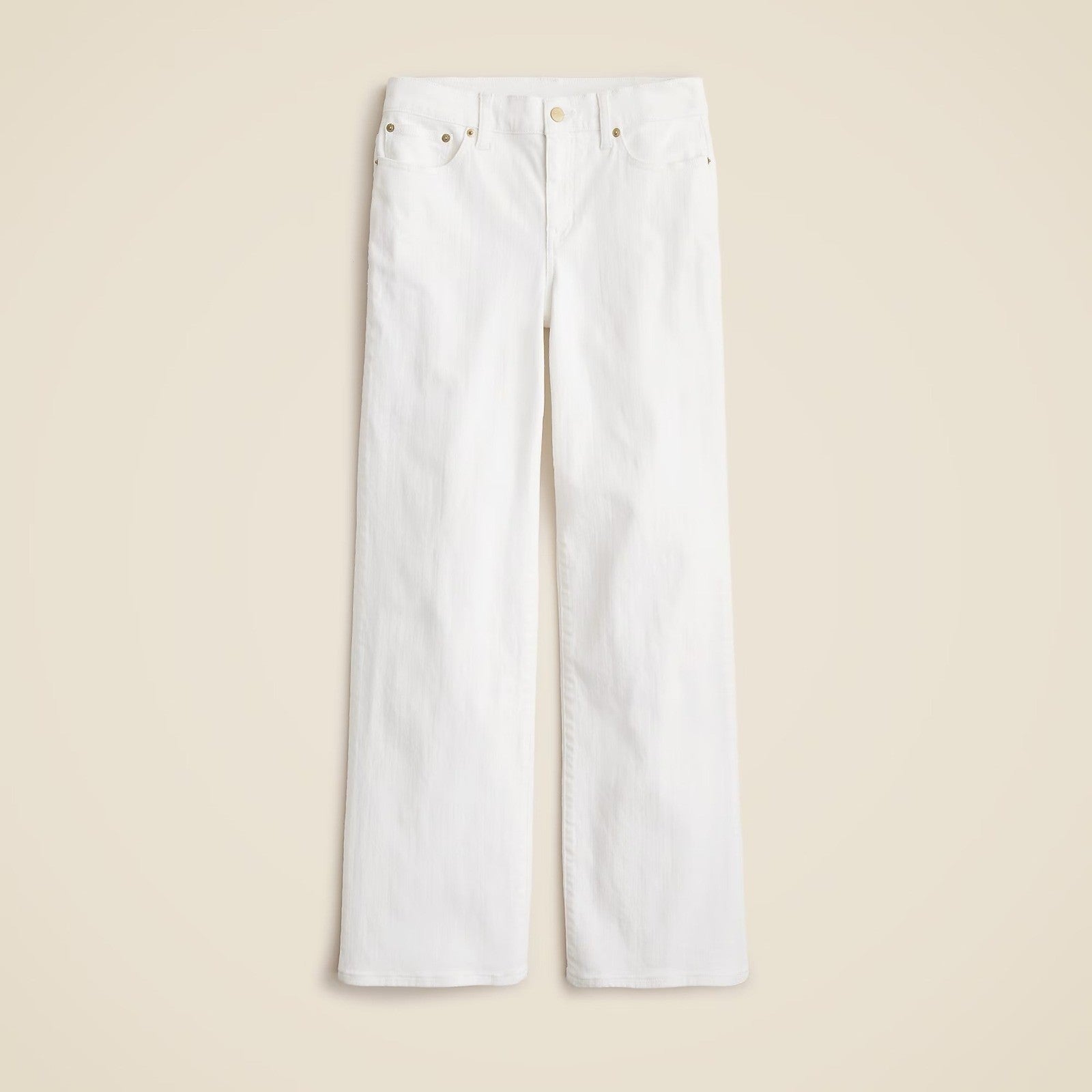 NWT!! J. CREW Lower Rise Full Length Slim Wide Jeans Solid White 27P 27 Petite