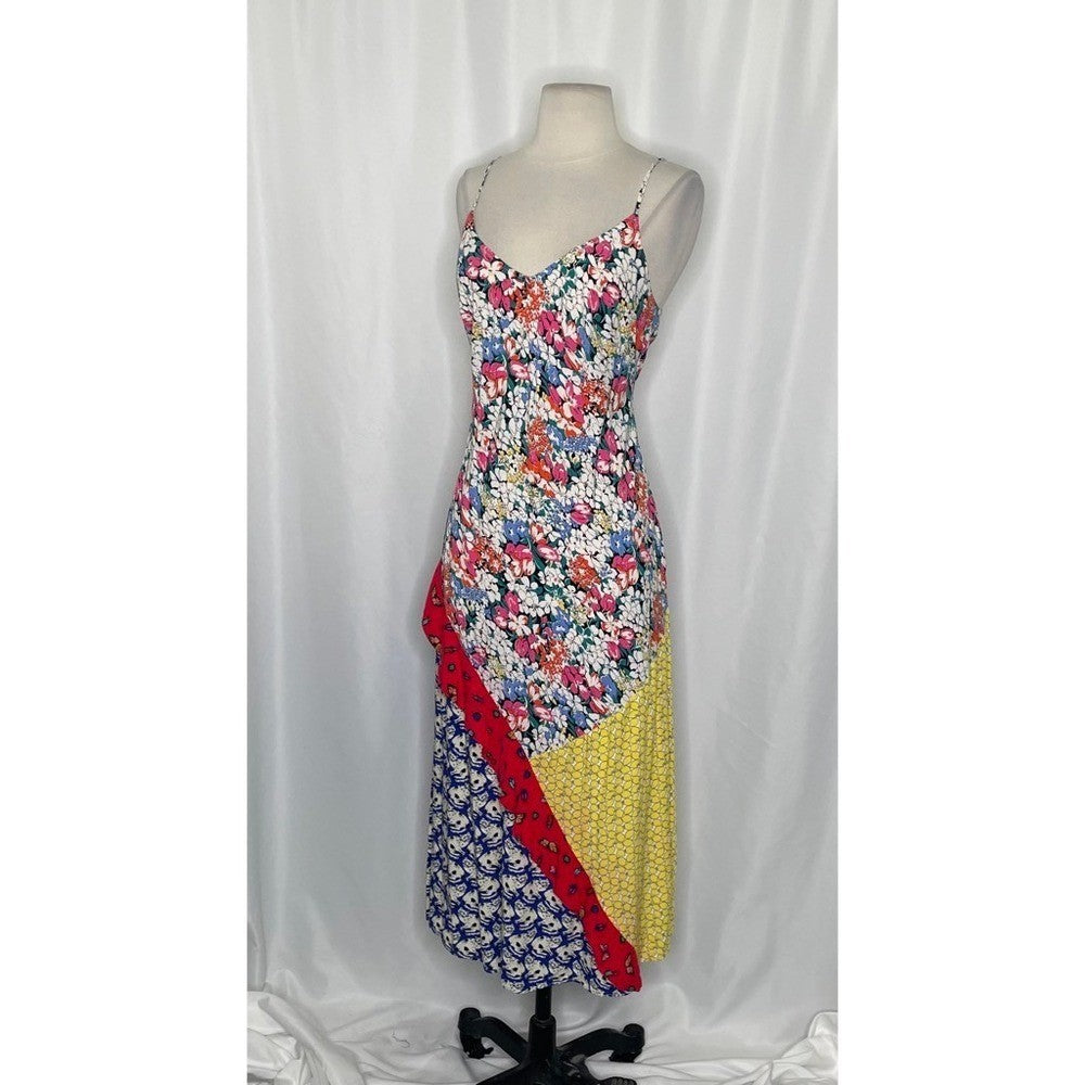 ANTHROPOLOGIE Colloquial Bias Conversations 52 of 52 Midi Slip Patchwork Medium