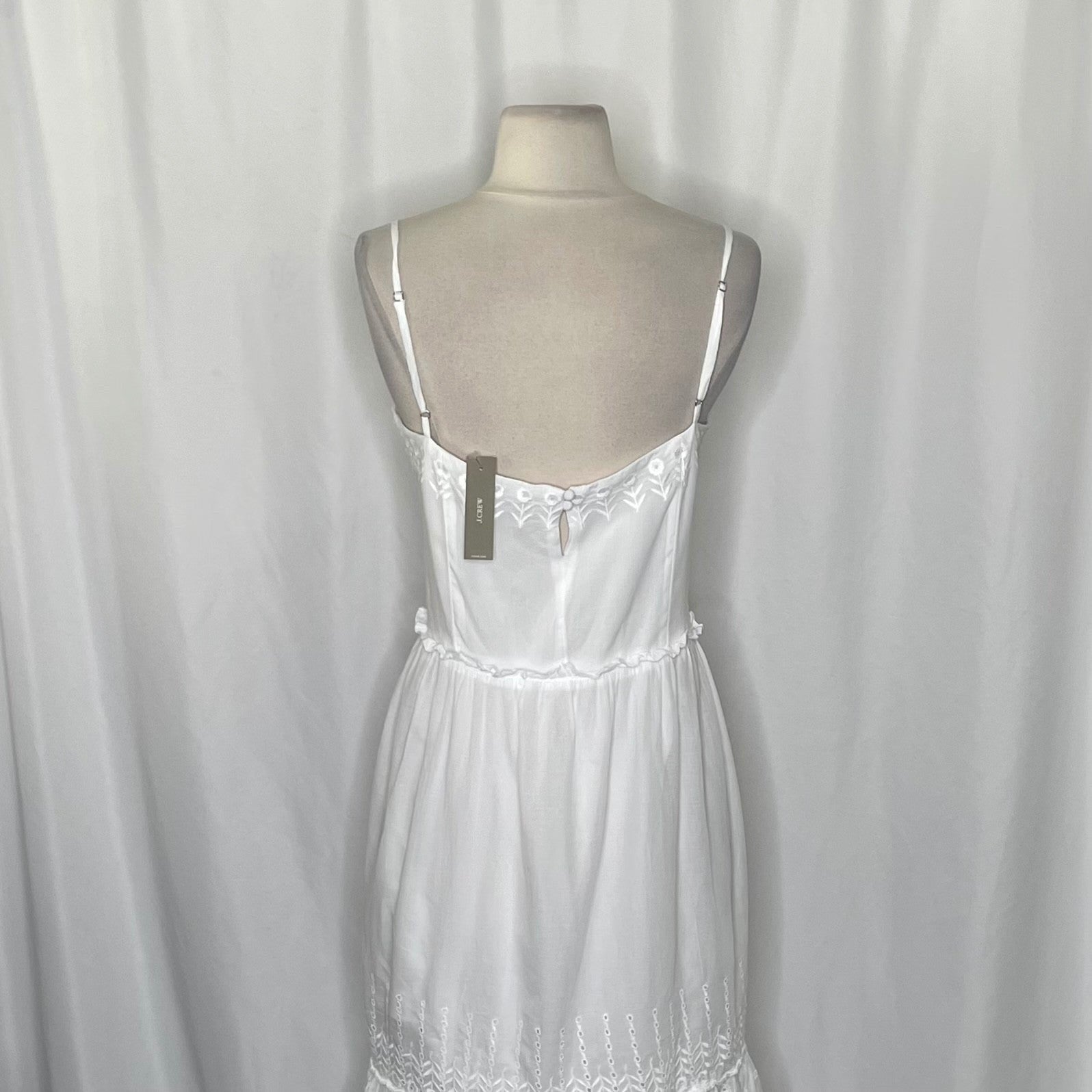NWT!! J. CREW Sorrento Dress Cotton Voile Solid White Bridal Medium Petite MP