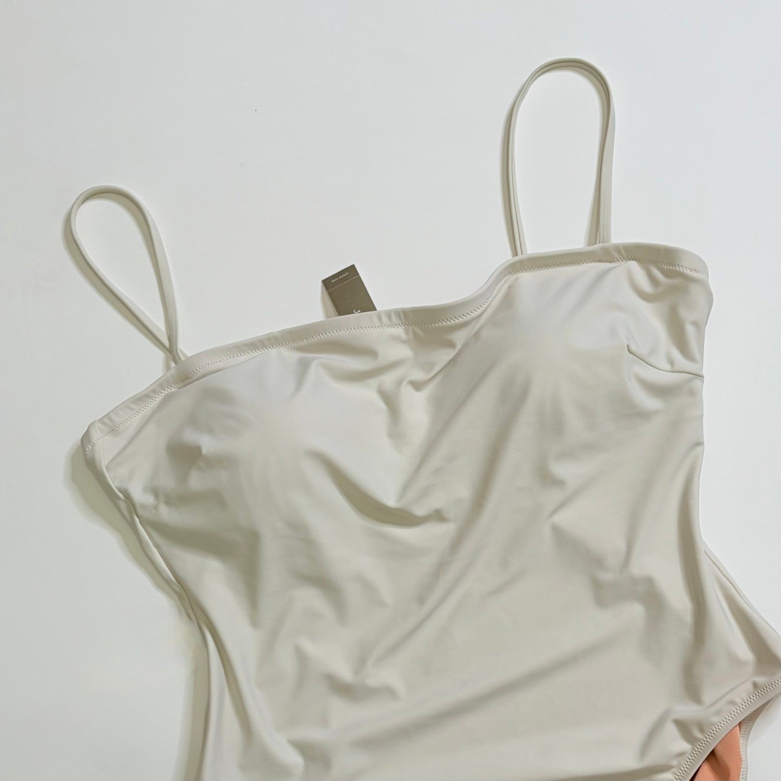 NWT!! J. CREW Squareneck One Piece Swimsuit Solid Natural Vacation Size 14