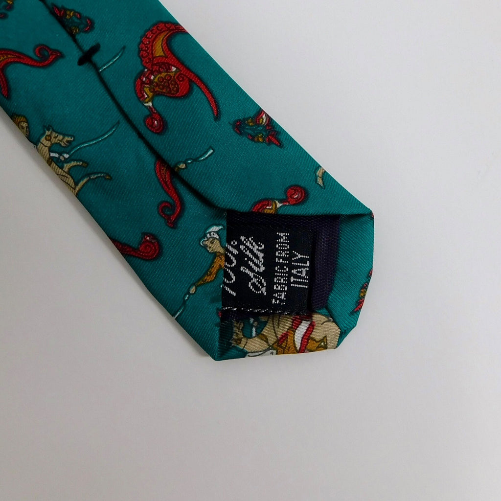 NWT!! Vintage SHEAF & CABER Men's Italian Silk Necktie Neck Tie Warriors Horses
