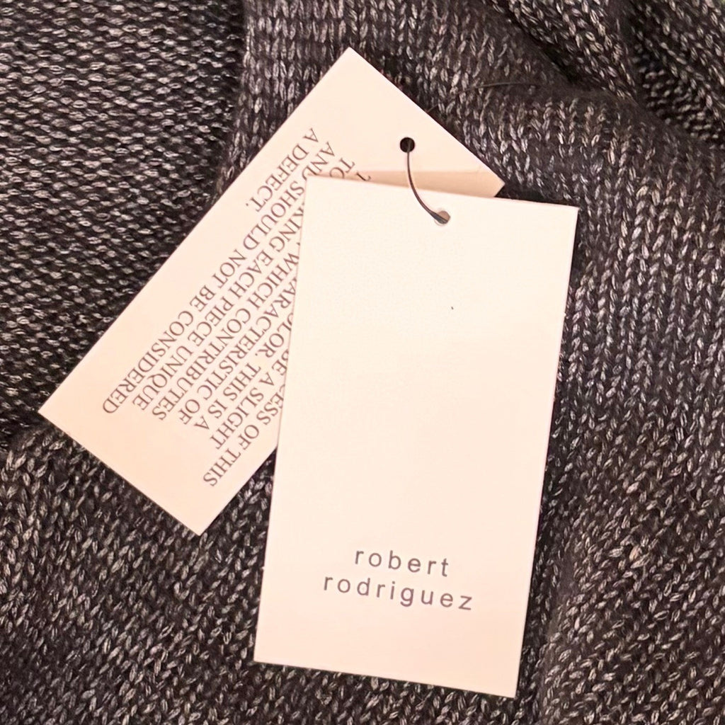 NWT!! ROBERT RODRIGUEZ Wool Blend Charcoal Ruffled Cardigan Cape Sweater X-Small