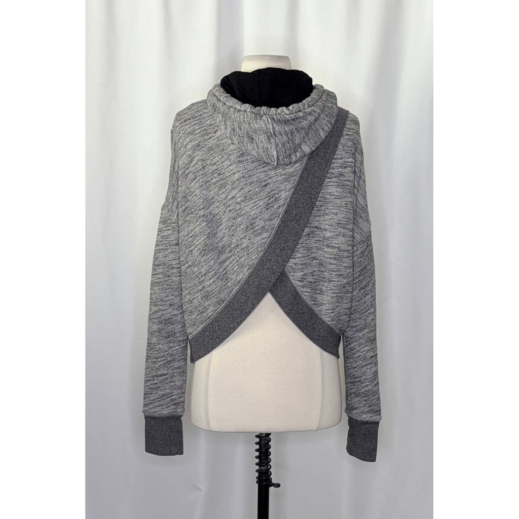 RAG & BONE Jean Murphy Hoodie Crossover Envelope Back Hood Gray Pullover X-Small