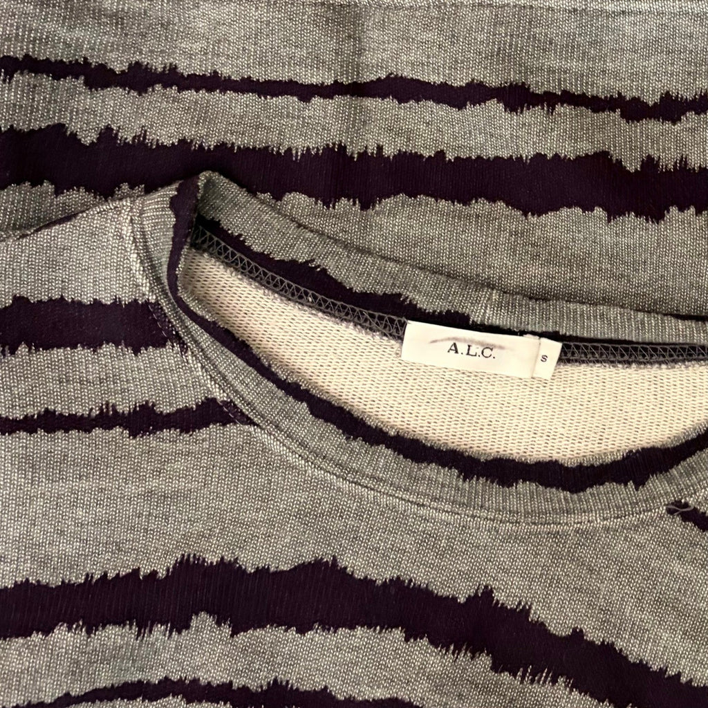 A.L.C. Conlo Bleed Stripe Sweater Sweatshirt Pullover Knit Crew Neck Small