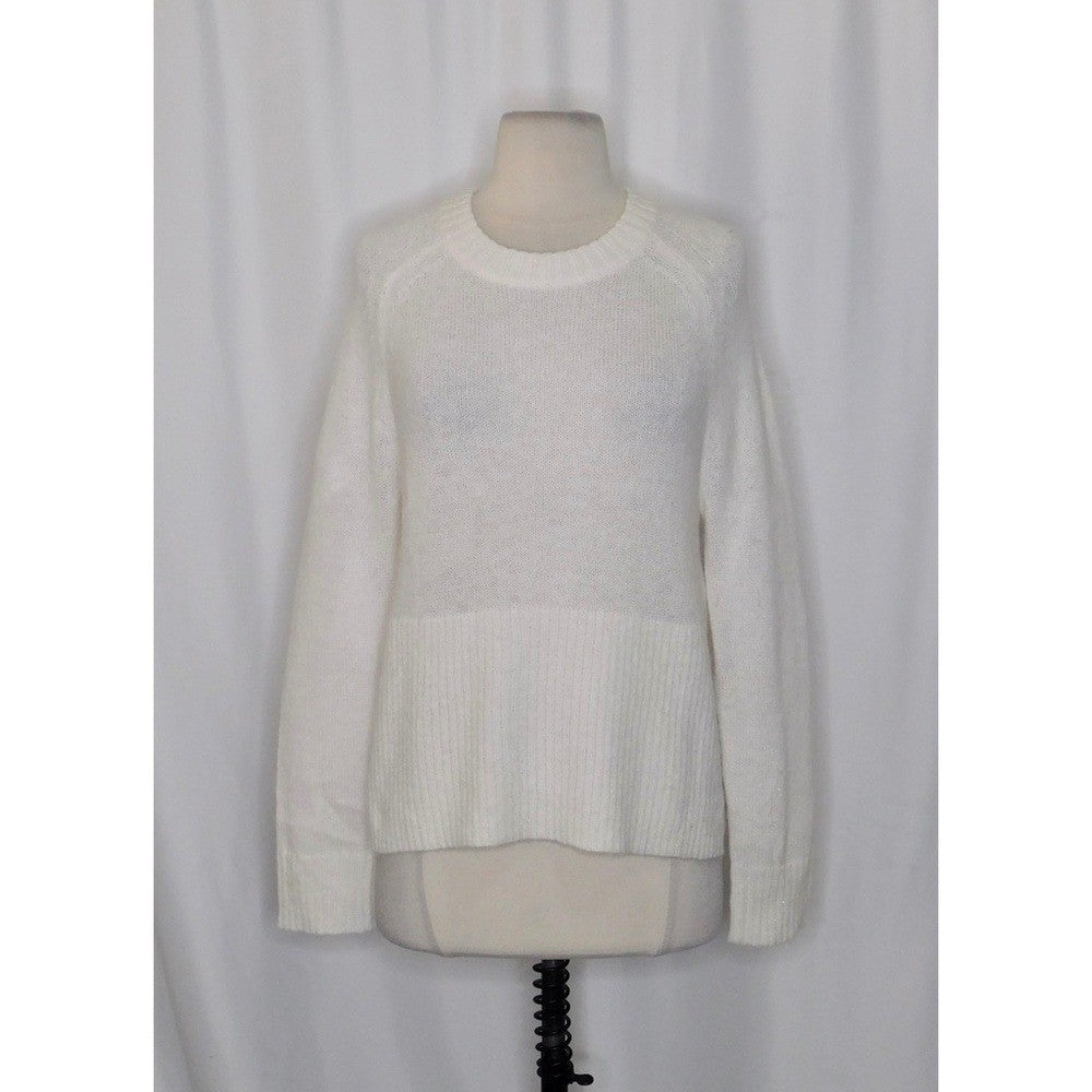 NWT!! J. CREW High Rib Pullover Sweater Wool Alpaca Solid Ivory Minimalist XXS