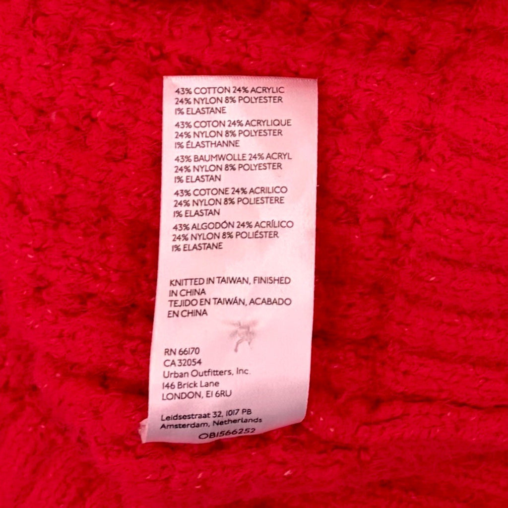 Anthropologie MAEVE Cowl Neck Pullover Sweater Knit Solid Red Turtleneck Small
