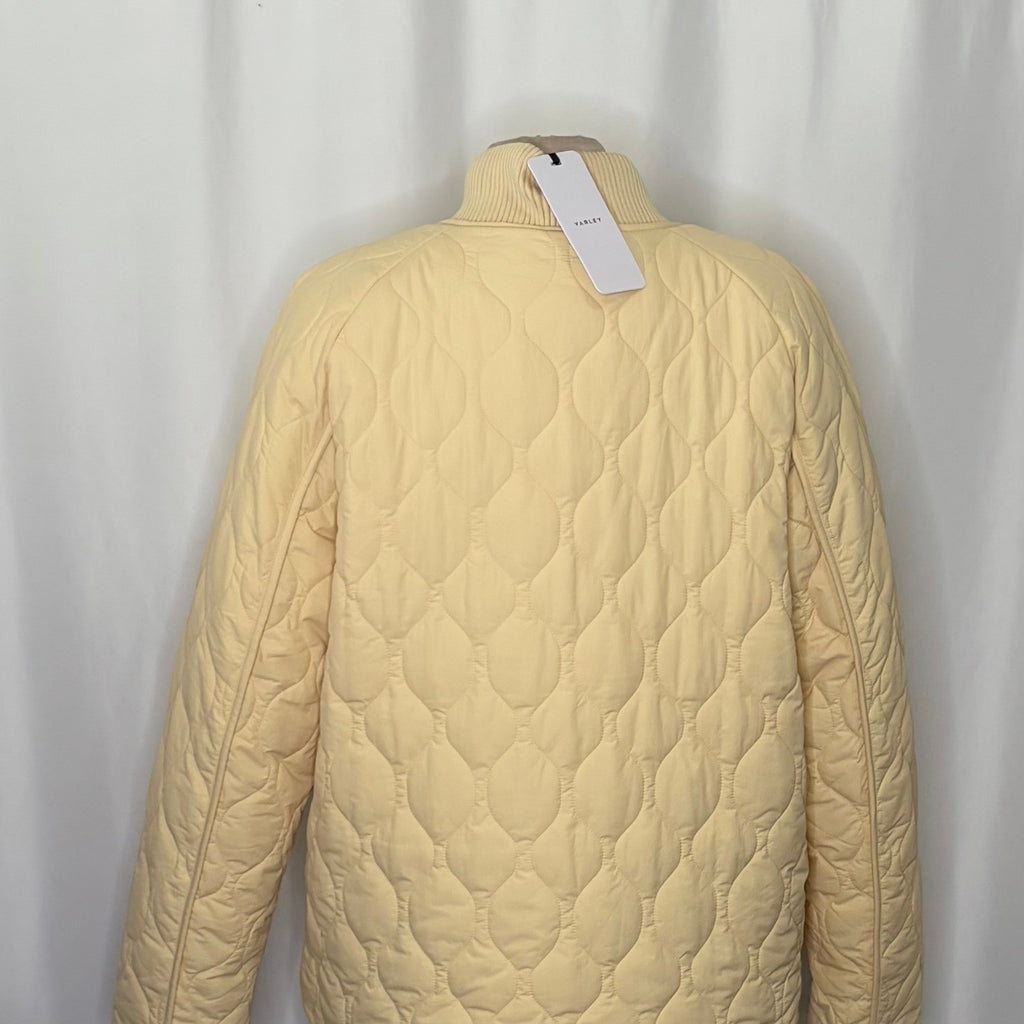 NWT!! VARLEY Luca Quilted Jacket Solid Reed Yellow Bomber Snaps Solid Medium