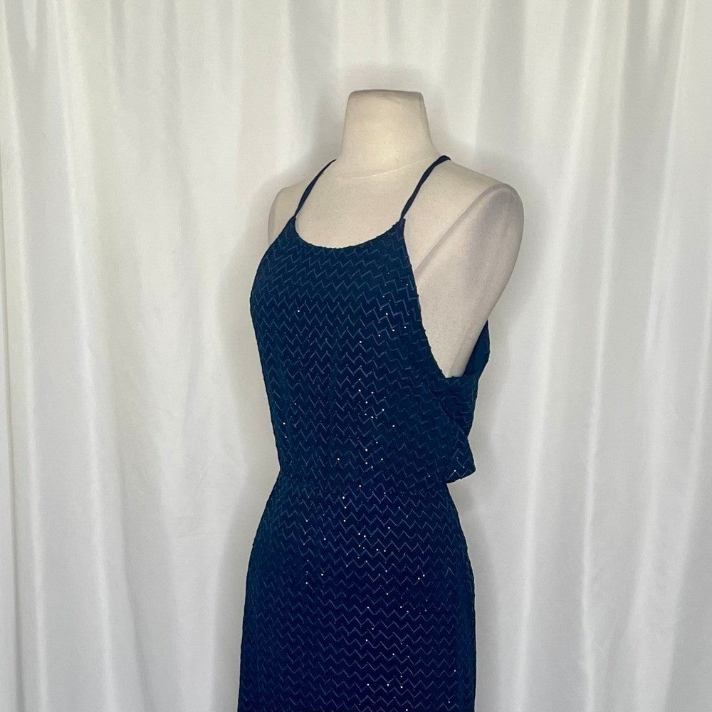NWT! Calypso St. Barth HOSS INTROPIA Midnight Navy Blue Embellished Dress 36 / 4