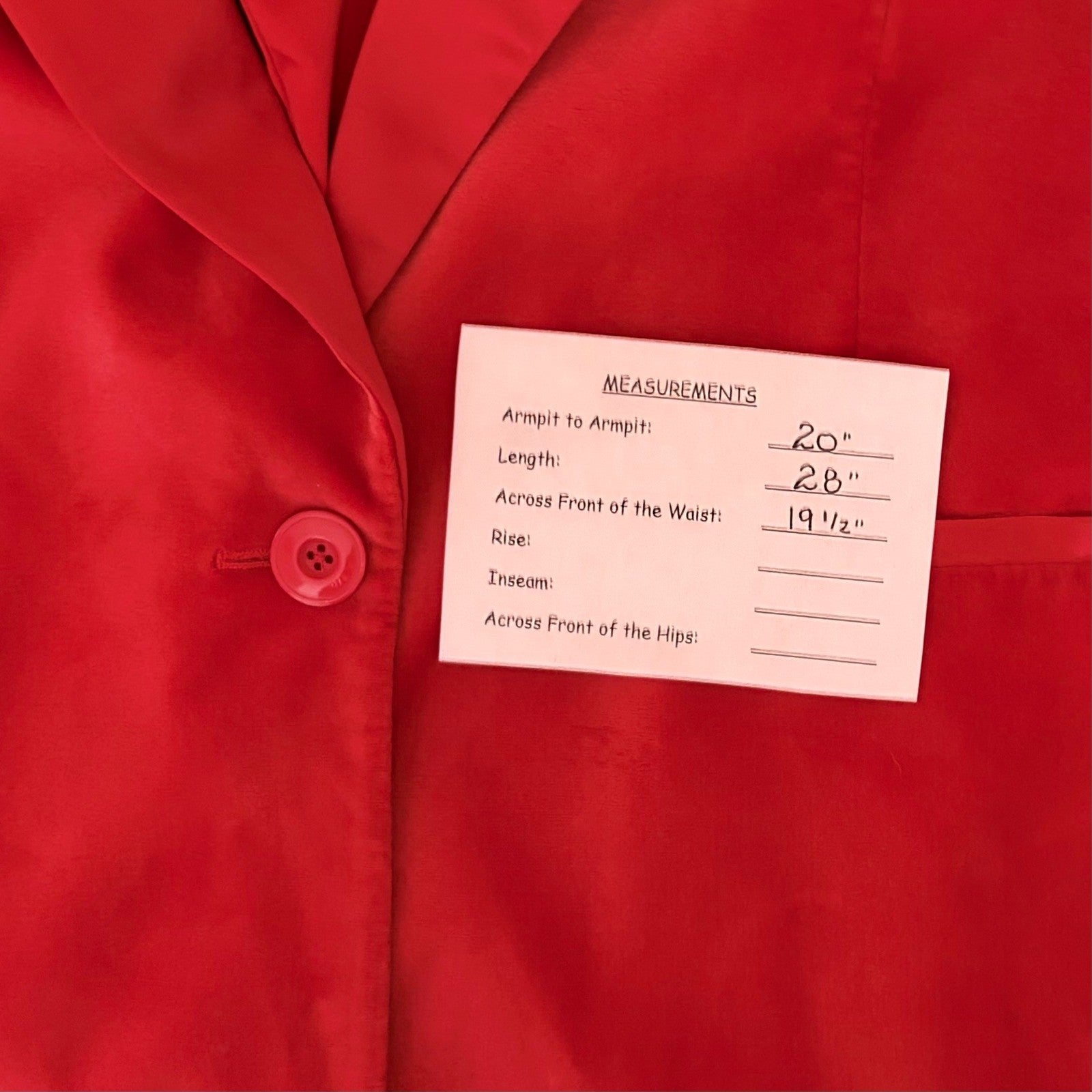 ALICE + OLIVIA Justin Velvet One Button Blazer Perfect Ruby Red Solid Satin 8