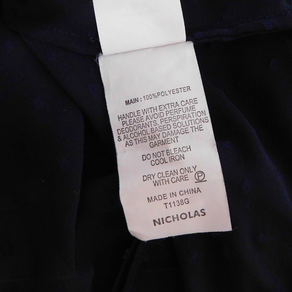 NICHOLAS Navy Blue Swiss Dot Cutout Cold Shoulder Top Blouse Ruffle Size 0