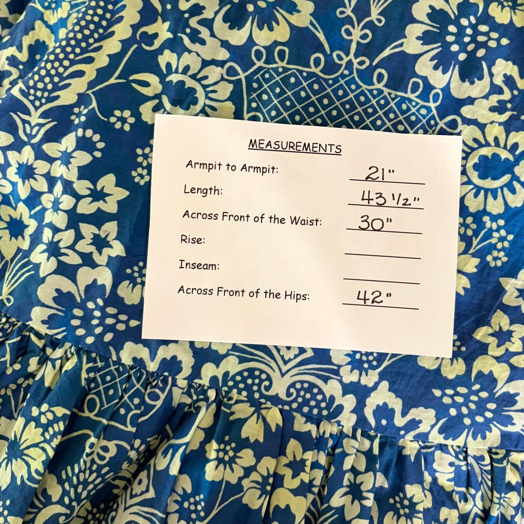 RHODE Lea Belted Floral Printed Cotton-Poplin Midi Dress Blue Vacation X-Small