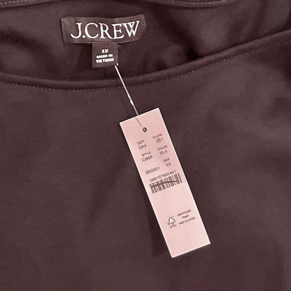 NWT!! J. CREW Bubble-Hem Mixy Dress Solid Black Mini Poplin Bubble Hem Preppy 3X