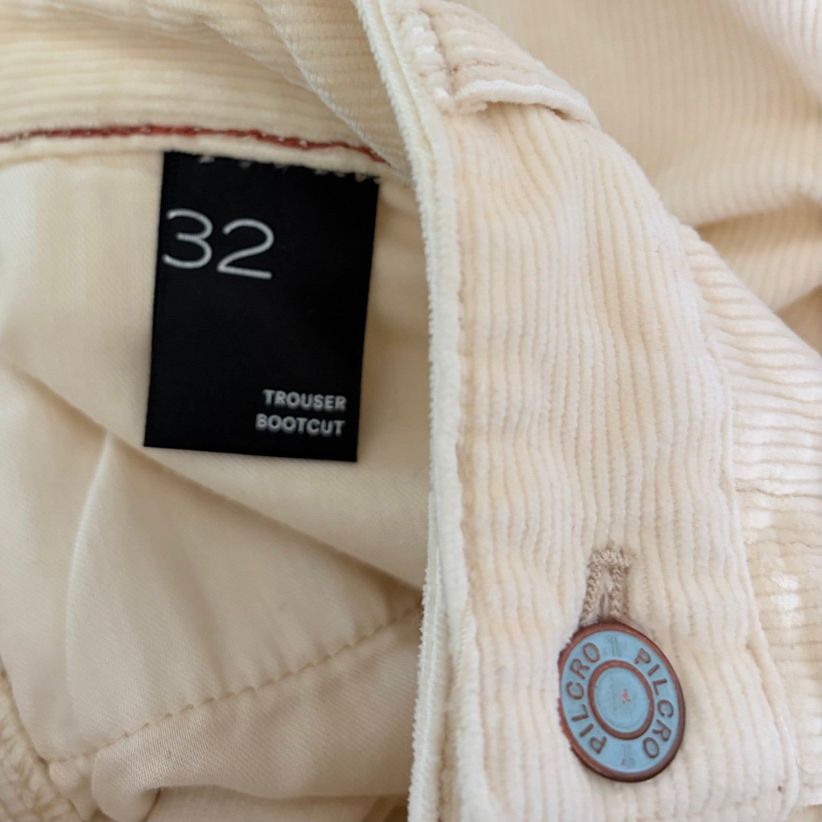 NEW!! Anthropologie PILCRO High Rise Slim Boyfriend Corduroy Pants Ivory Size 32