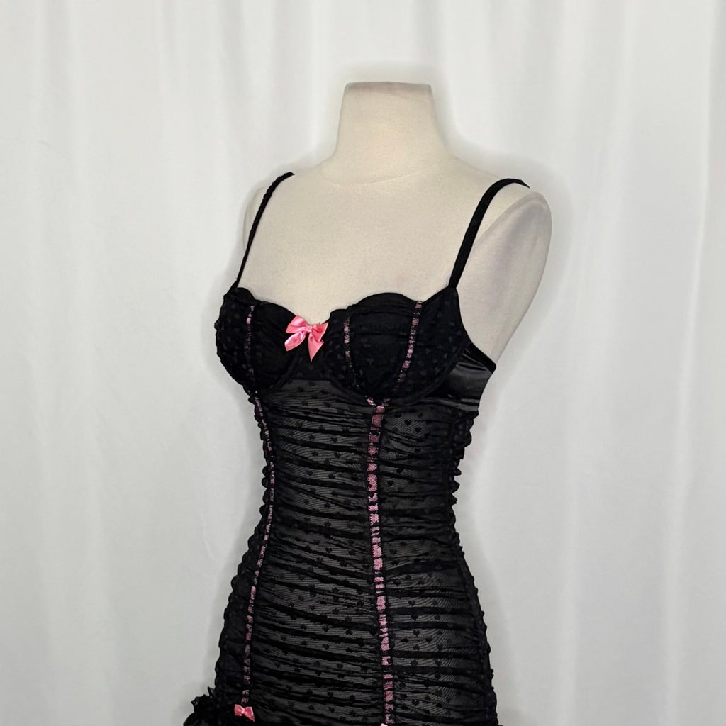 Vintage VICTORIA'S SECRET Merrywidow Sexy Little Things Bustier Slip Ruched 34C