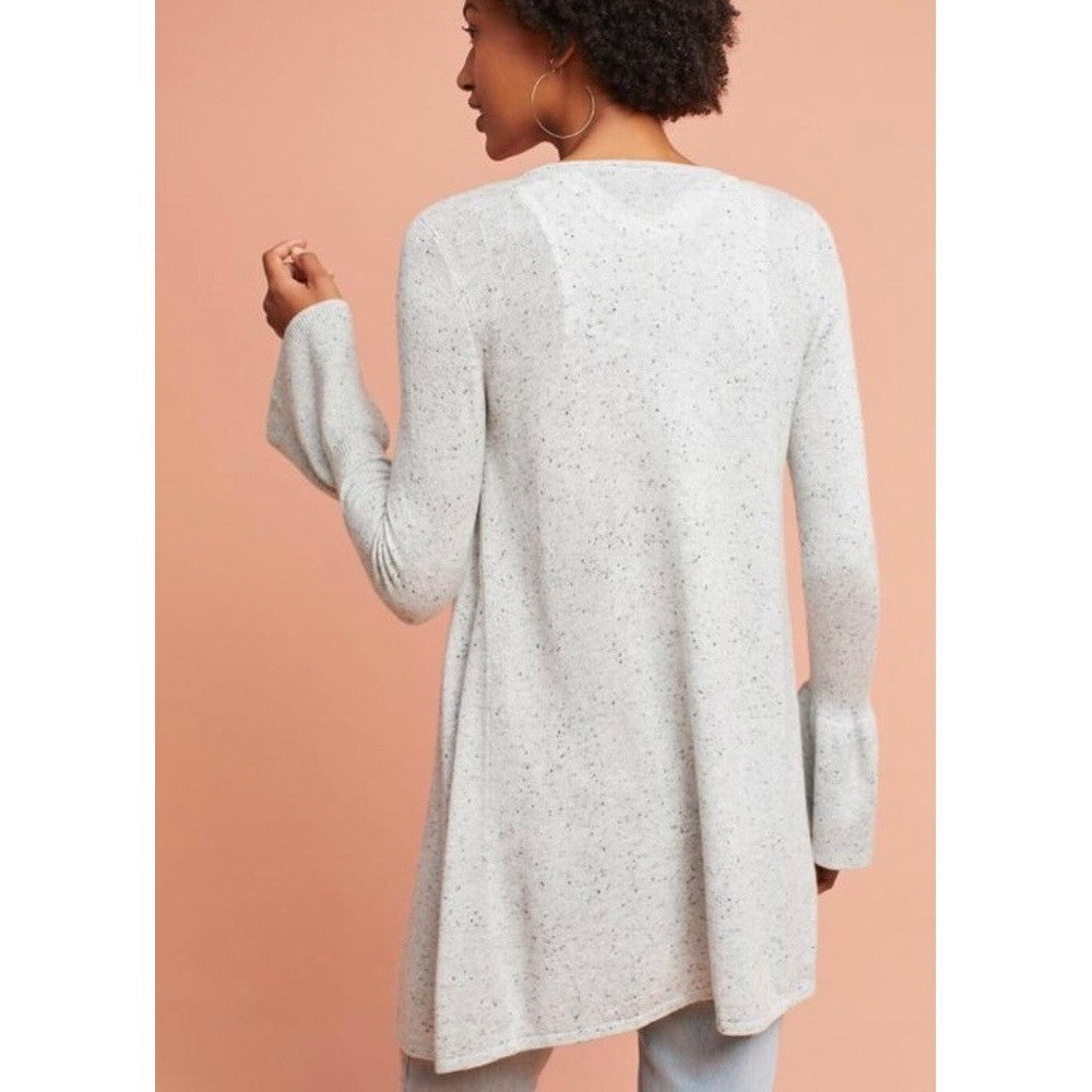 Anthropologie MOTH Gray Lyra Bell Sleeve Waterfall Cardigan Sweater Medium