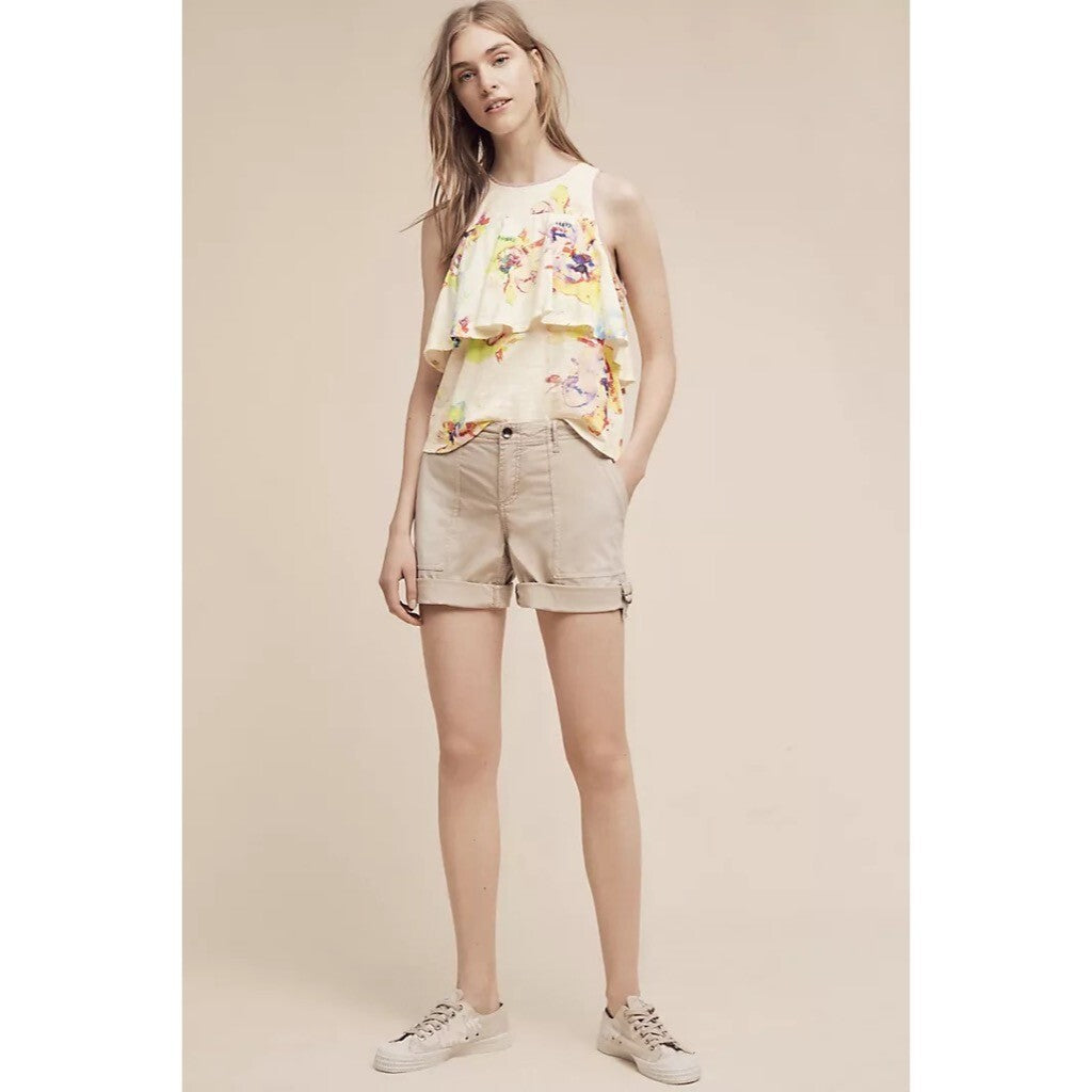 NWT!! Anthropologie MEADOW RUE Cantara Floral Knit Tiered Tank Top X-Small