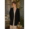 MARGARET O'LEARY Black Cashmere Cardigan Sweater Solid Buttons Pockets X-Small
