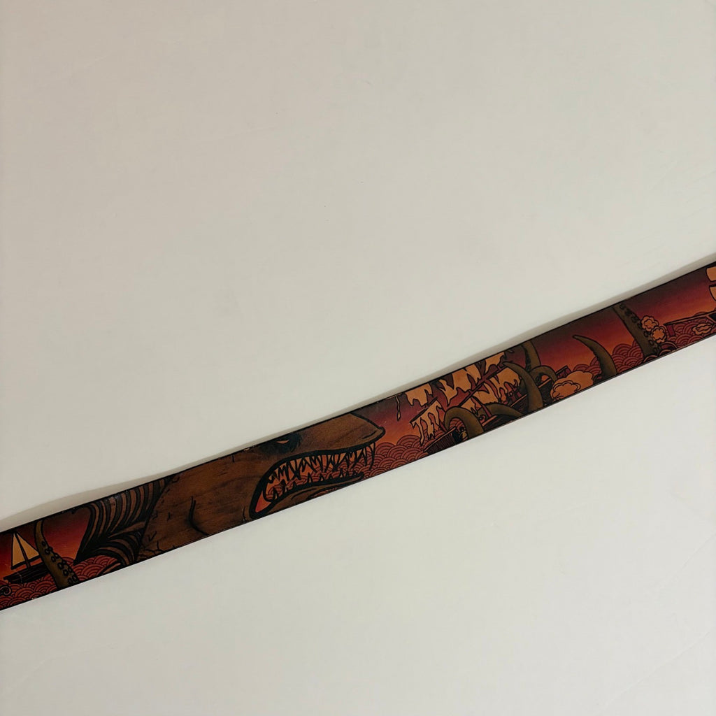 Unisex JON WYE Leather Paisley Belt Western Retro Made in USA Men Women 46.5"