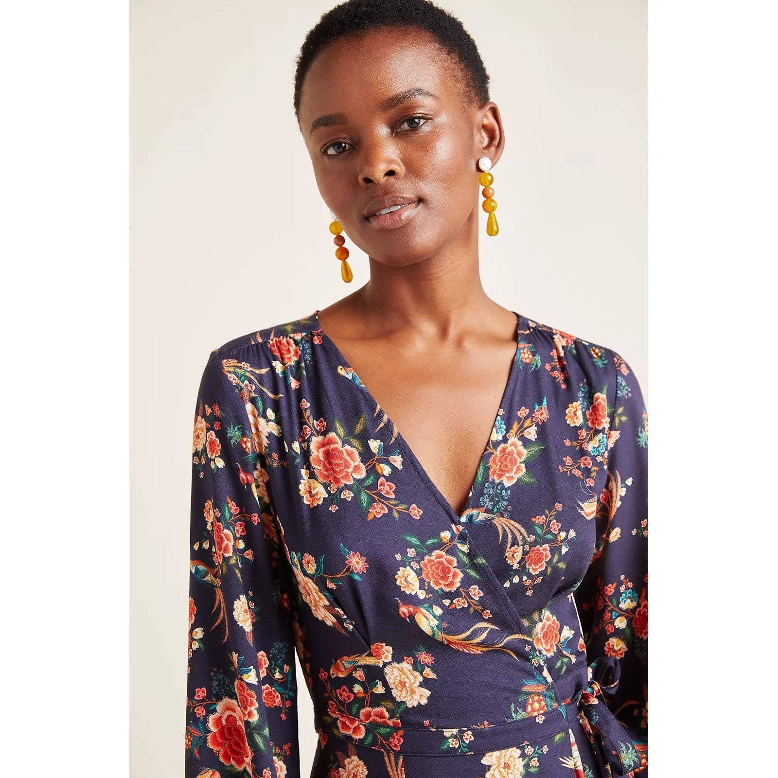 Anthropologie FARM RIO Gracia Wrap Maxi Dress Floral Birds Bohemian X-Small